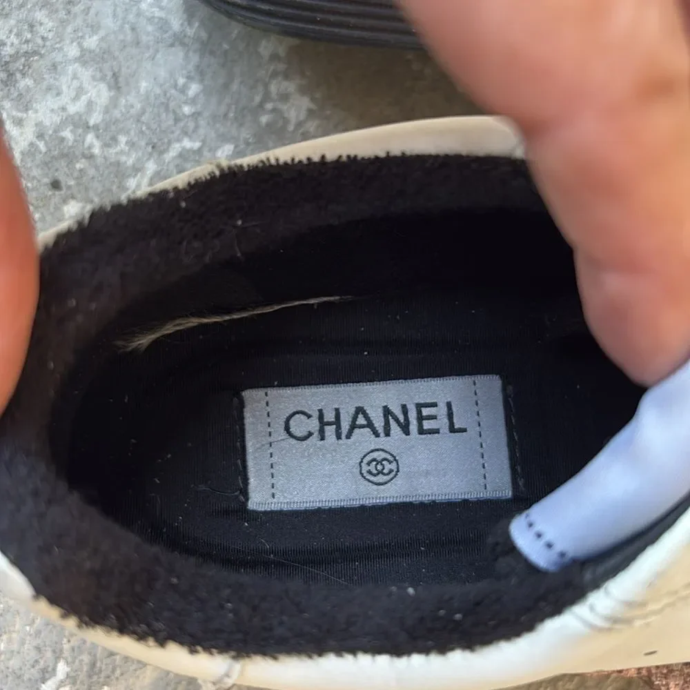 Chanel leather low tops